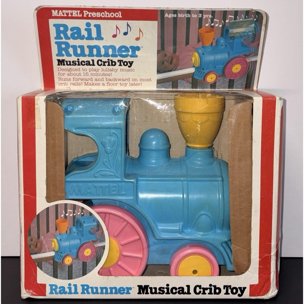 VTG 1979 Mattel Preschool Rail Runner Musical Crib Toy Train Collectible Lullaby